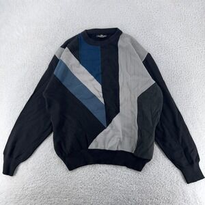 Vintage Tuscan Geometric Wool Blend Sweater Mens Large Made Italy 90s Pullover